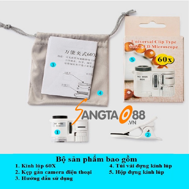 Kính Lúp Cầm Tay Mini 60X M2 Canino