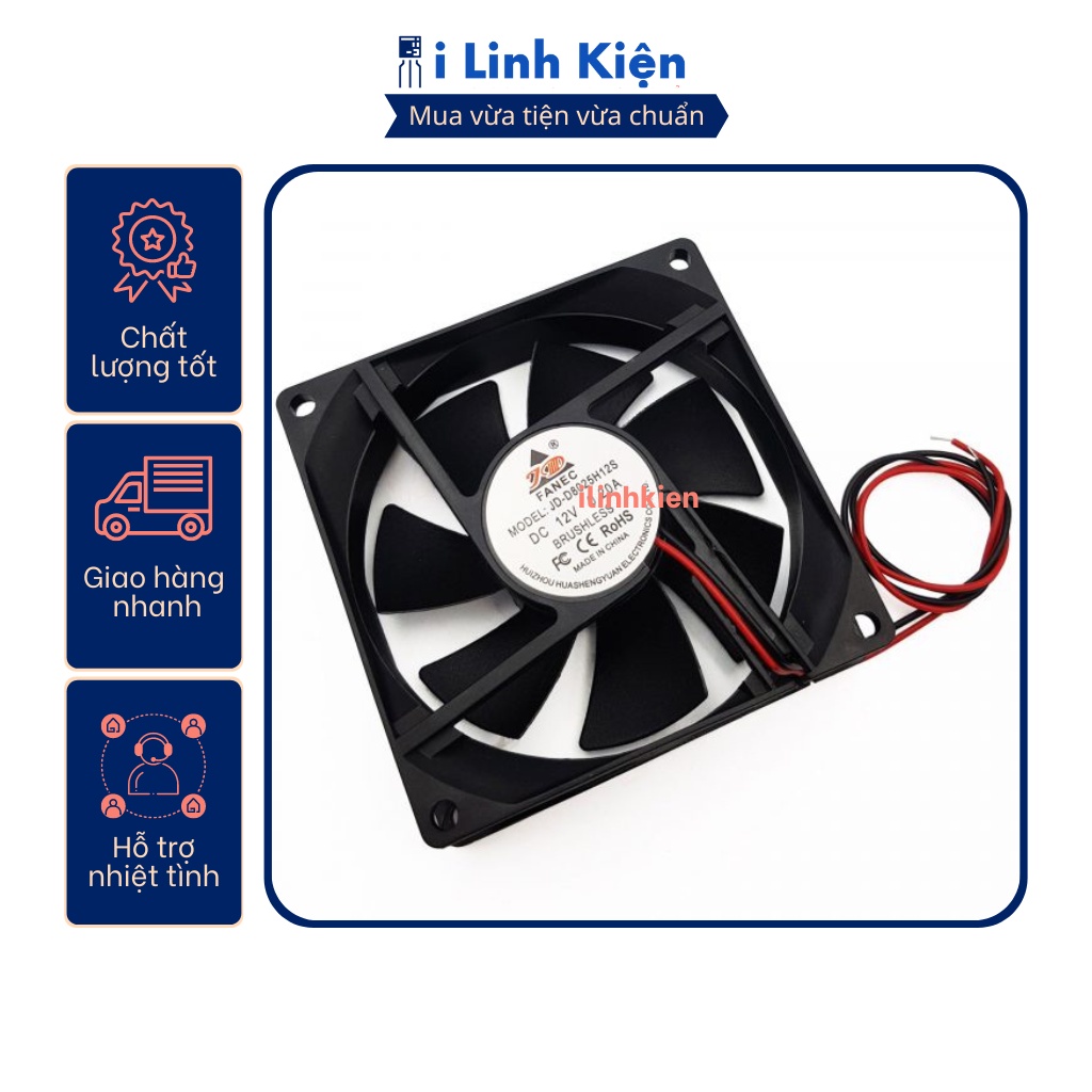 Quạt tản nhiệt 12V đầy đủ các kích thước
