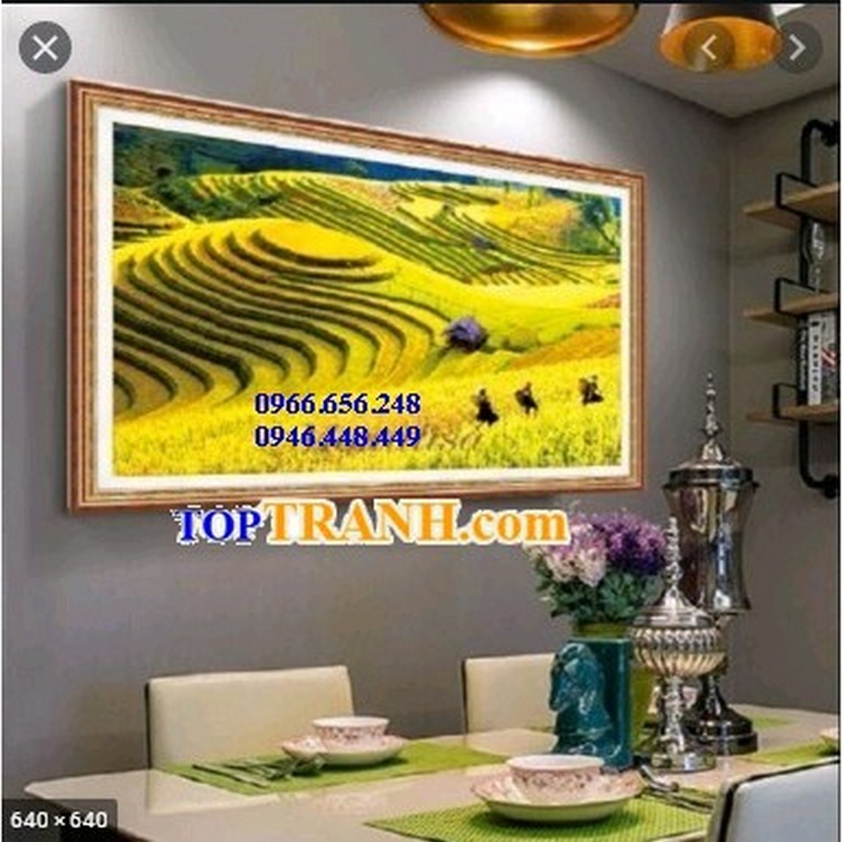 Tranh thêu chữ thập ruộng bậc thang cảnh Việt Nam MN0140 chưa thêu