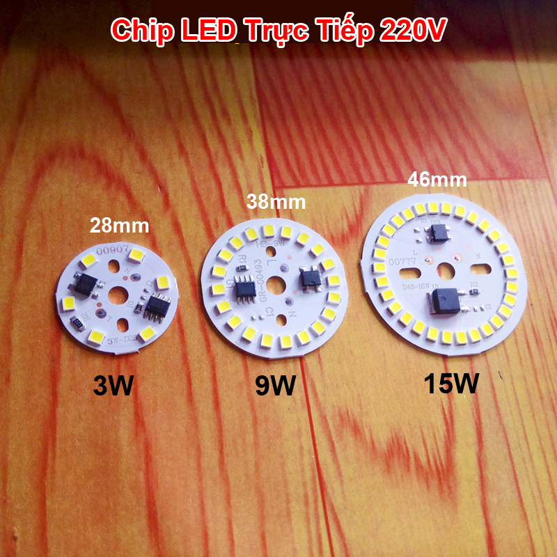 Chip led trực tiếp 220v không driver thay thế cho đèn led bulb, đèn âm trần hỏng