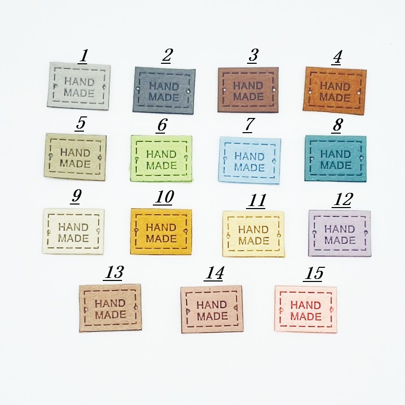 Tag quần áo tag da chữ nhật miếng da handmade 1.5cm*2cm