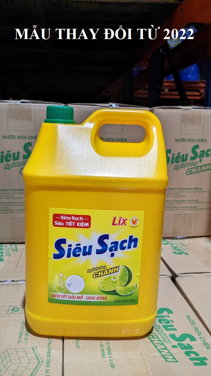 Nước rửa chén Lix siêu sạch hương chanh 9kg