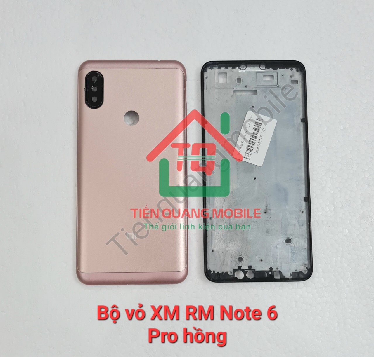 Bộ vỏ Xiaomi Redmi note 6/ Note 6 Pro  (Gồm lưng, sườn, xương, kính cam, nút bấm)