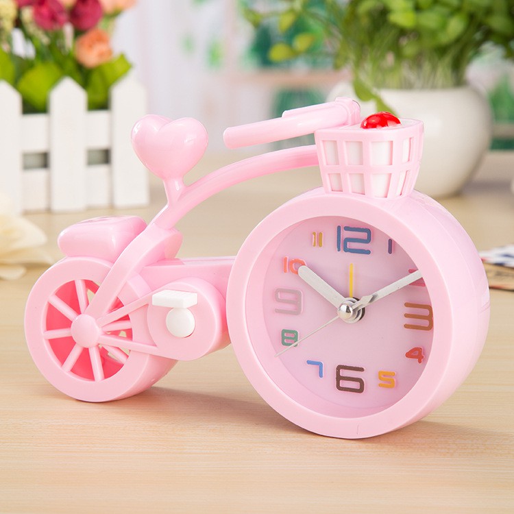 [Có Video Review] Đồng hồ báo thức để bàn hình XE ĐẠP dễ thương