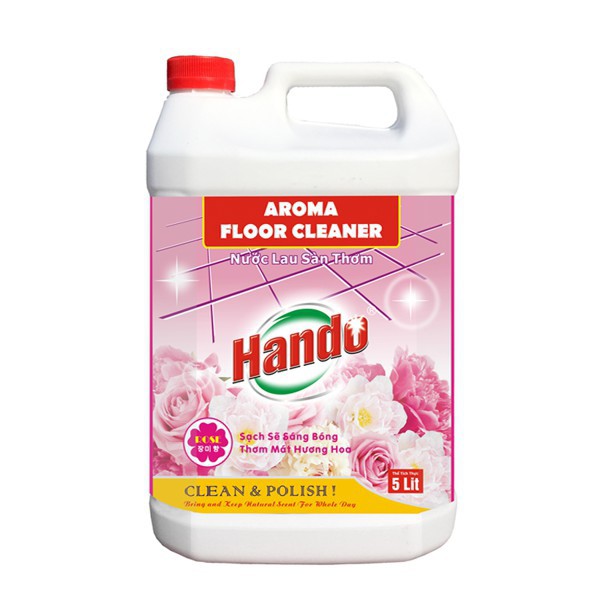 Nước Lau Sàn Hando 5L 3 Mùi Hương Để Lựa Chọn(Hương Hồng- hồng)