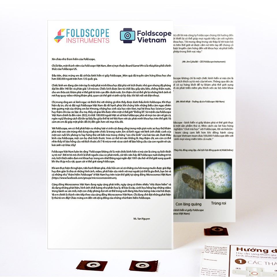 Kính Hiển Vi Giấy Foldscope - Khám phá vi thế giới diệu kỳ