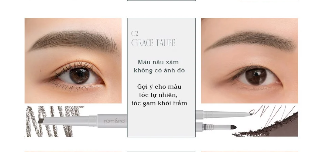 Chì kẻ mày ngang cho chân mày sắc nét, lâu trôi romand han all flat brow 0.17g