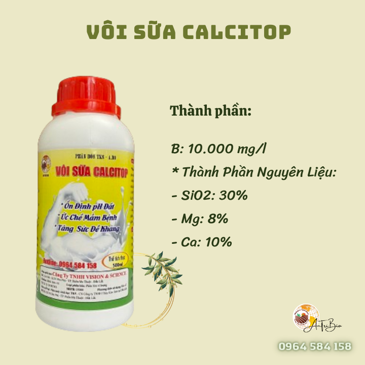 Nâng pH Đất, Hạ  Phèn Nhanh -  Phân Bón Cao Cấp - TKS VÔI SỮA (Chai 500ml)