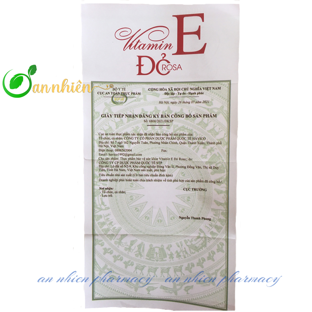 Vitamin E Đỏ Rosa - Giúp chống oxy hóa - Hạn chế lão hóa da