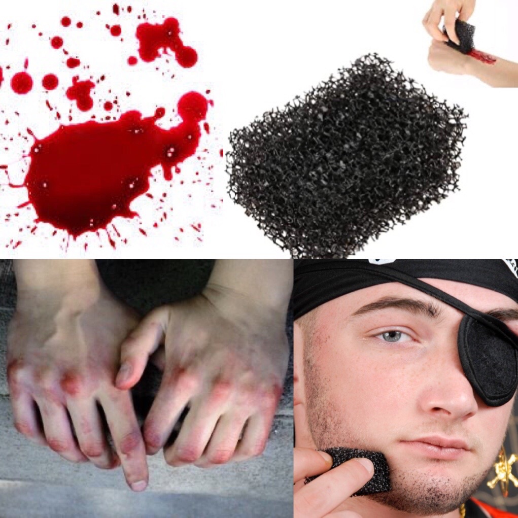 Đồ hoá trang HALLOWEEN - xốp bọt biển hoá trang máu giả , vết thương , bàn chải cọ hoá trang , xốp hoá trang máu HALLOWEEN - cọ vẽ mặt - xốp cọ vẽ hoá trang - móng tay nhọn - 10 móng tay nhọn phù thủy