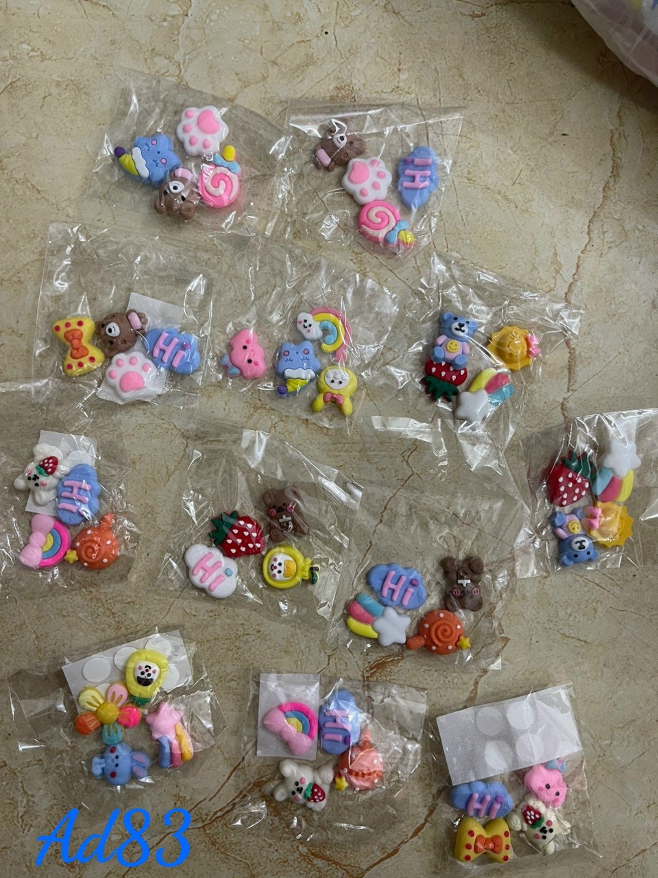Combo 50 miếng sticker gấu dâu lotso hồng siêu dễ thương