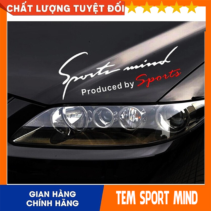 Tem Decal SPORT MIND dán trang trí ô tô xe máy