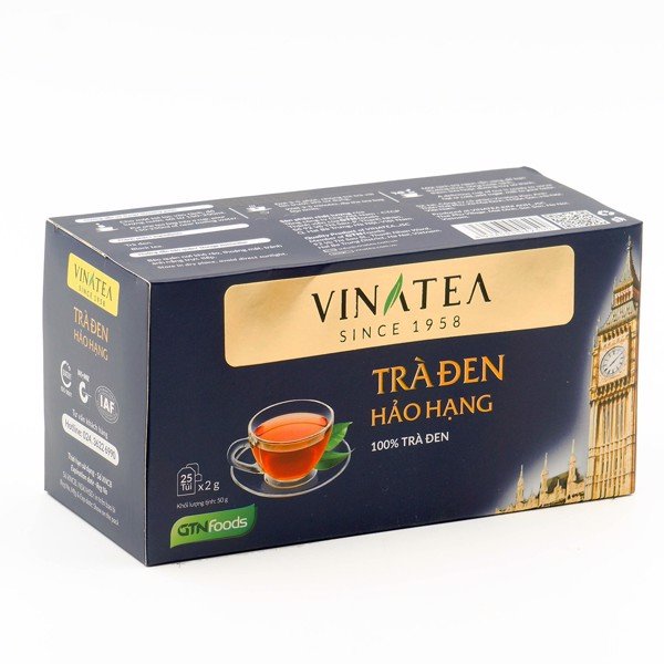 Trà túi lọc Vinatea Đen Hảo Hạng  50 g