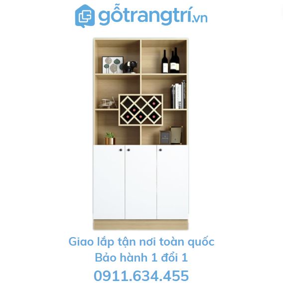 Tủ rượu đẹp phòng khách ghs-51011 - gỗ mdf lõi xanh, giao lắp tại nhà | gỗ trang trí