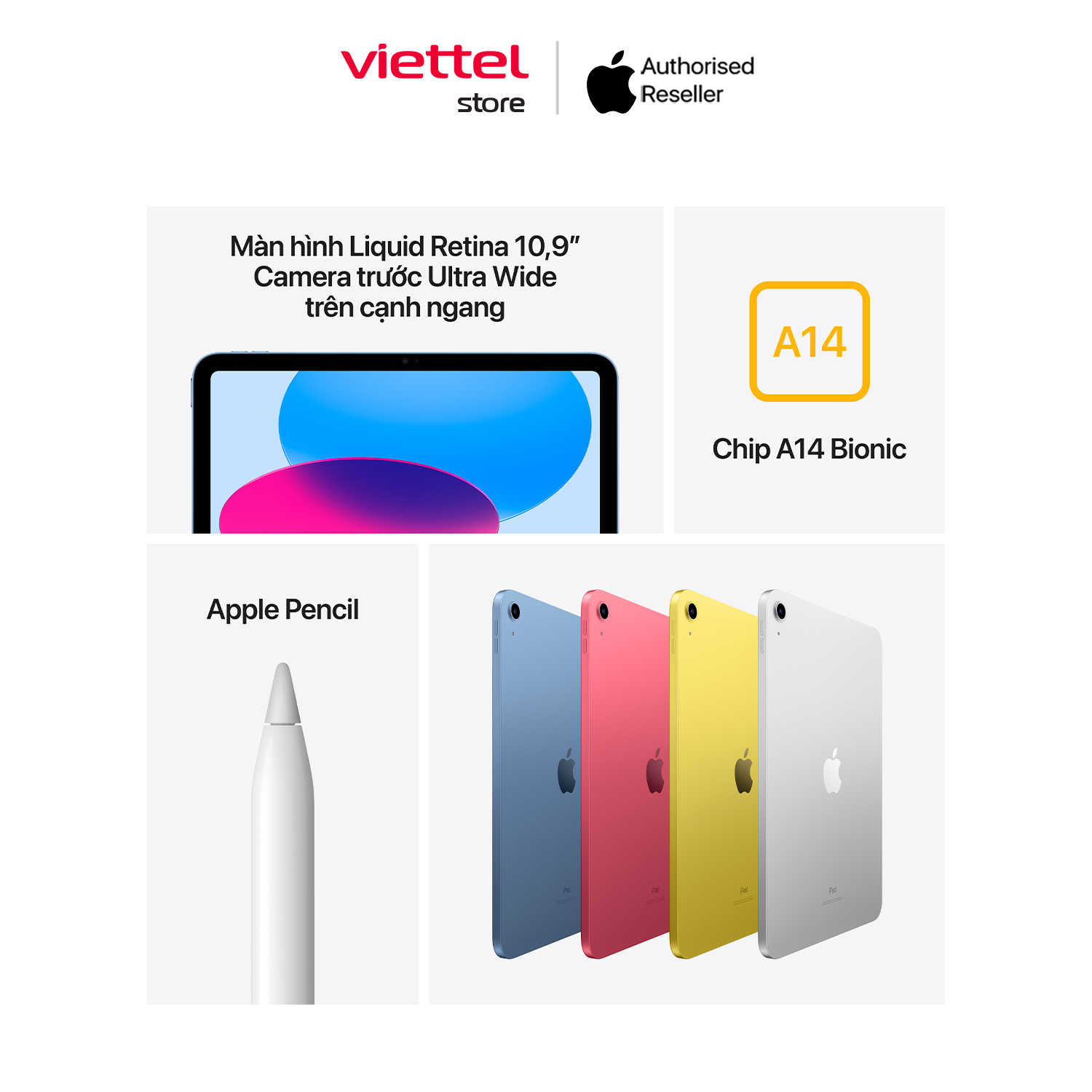 Apple iPad (Gen 10) WIFI Chính hãng (ZA/A) [Viettel Store]