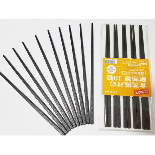 ĐŨA ĂN CAO CẤP XUẤT NHẬT SỢI THỦY TINH CHỊU NHIỆT, CÓ VÂN CHỐNG TRƠN TRƯỢT TIỆN DỤNG, MÀU ĐEN, DUA AN CAO CAP XUAT NHAT SOI THUY TINH CHIU NHIET, CO VAN CHONG TRON TRUOT TIEN DUNG, MAU DEN