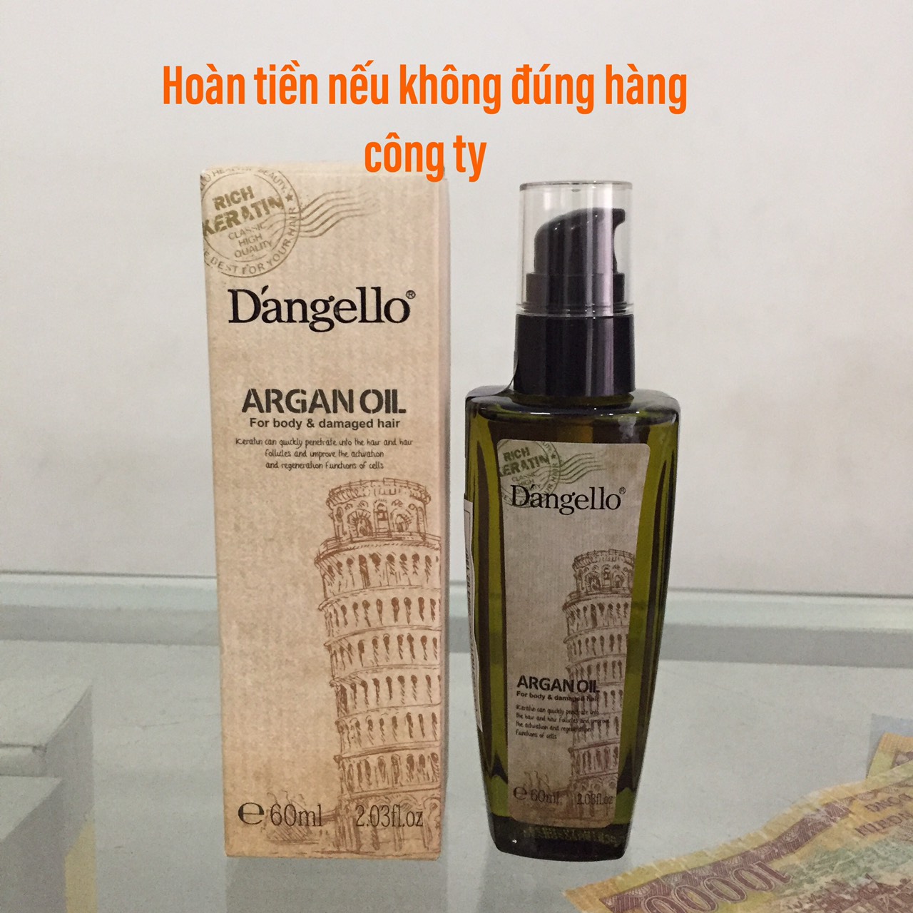[HCM]Tinh dầu dưỡng tóc Dangello Argan Oil 60ml