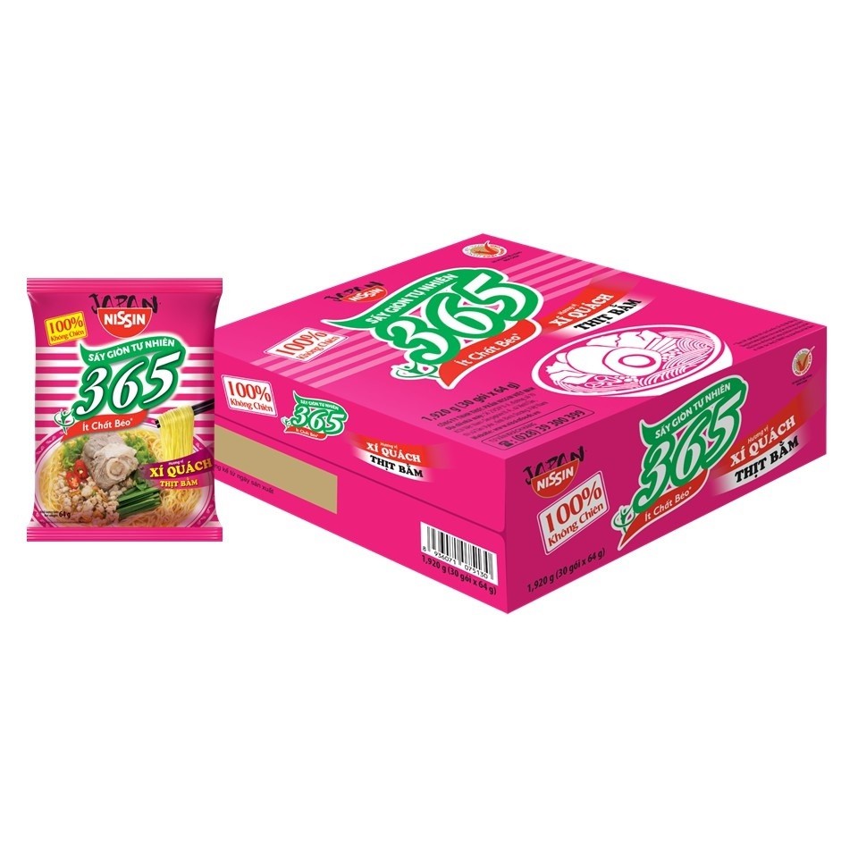 Mì Không Chiên Nissin 365 - (Tôm Chua Cay)