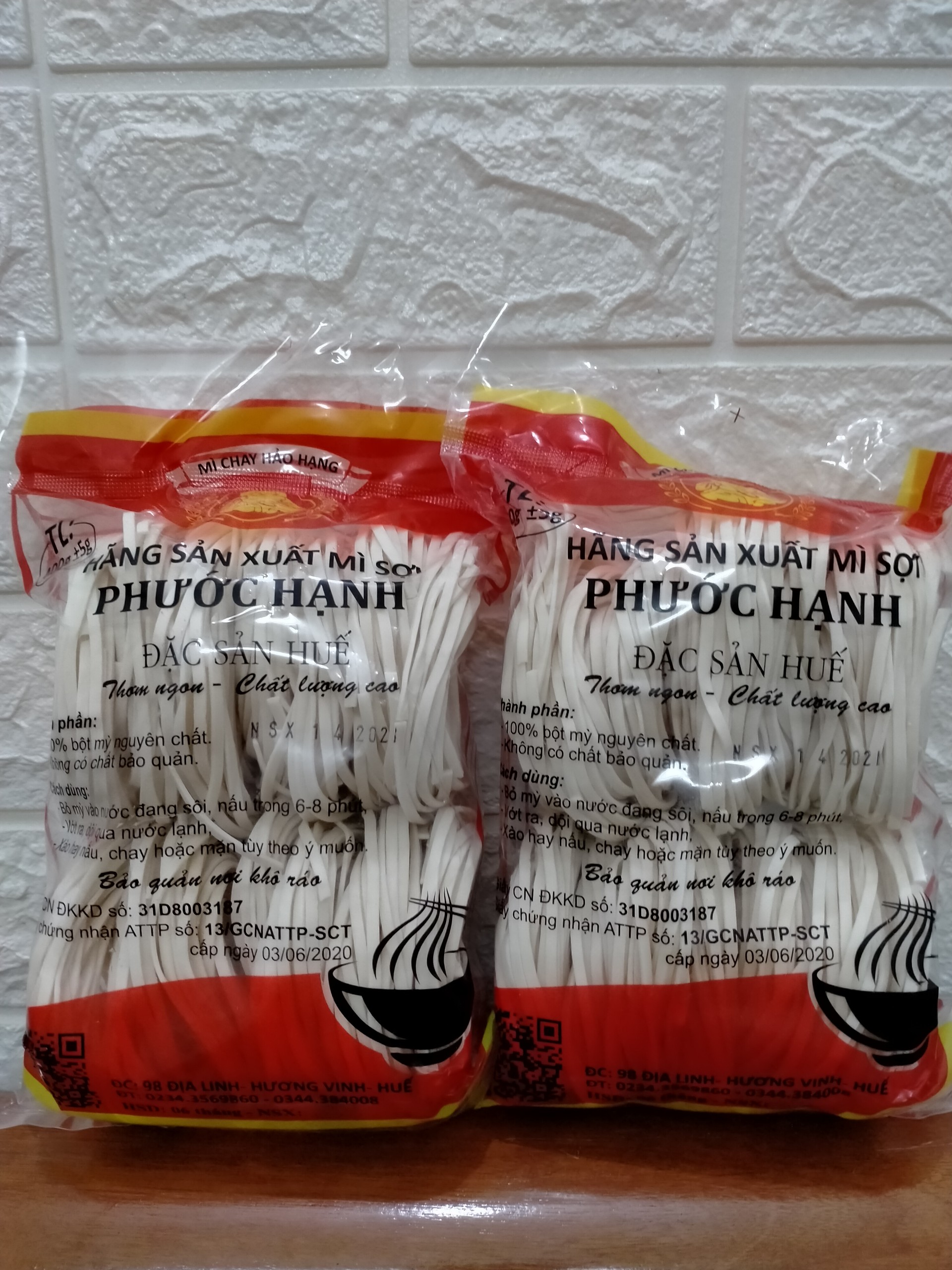 0,8kg Mì vắt ( bánh canh bột mì khô ) Huế (2 gói x400g ) loại 1