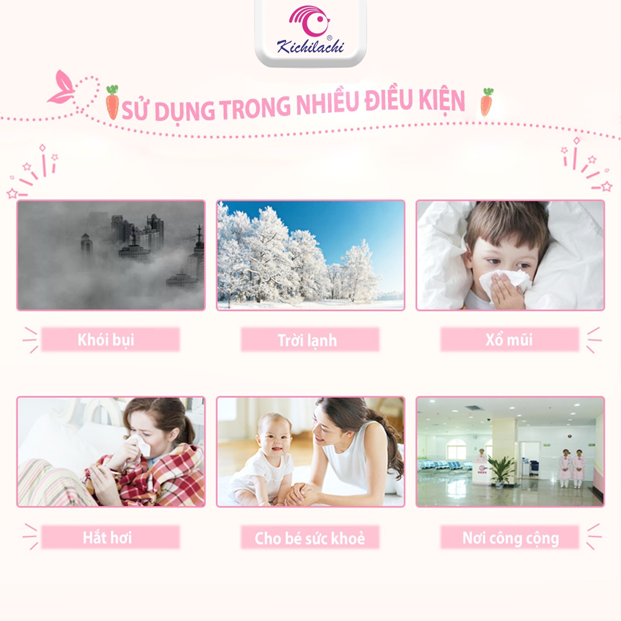 Set 3 khẩu trang gấu Kichi