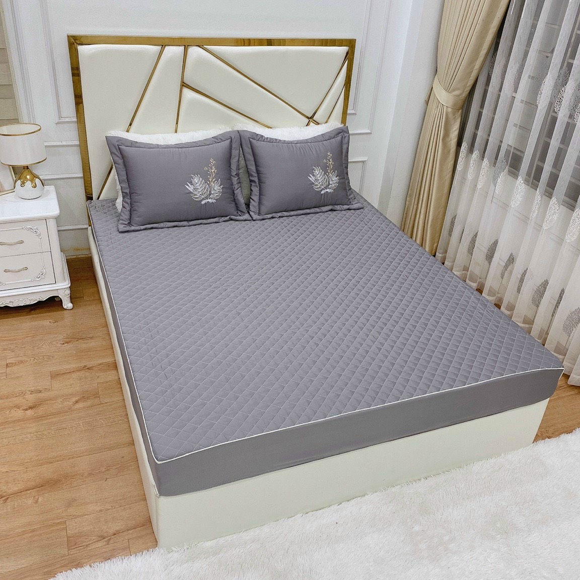 ga trần bông kèm 2 vỏ gối nằm chất phi lụa
