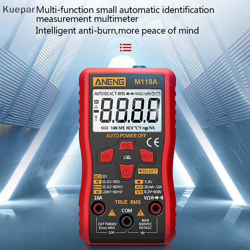 Aneng Đồng hồ vạn năng kỹ thuật số m118a Máy kiểm tra AC/DC cầm tay máy đo điện trở Mini RMS