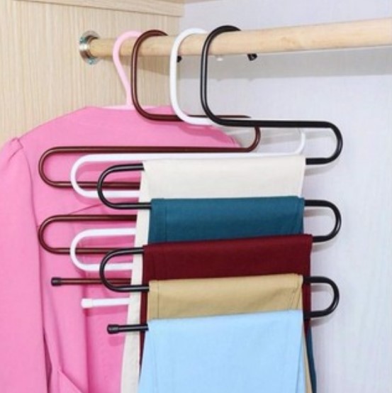 Móc treo quần áo đa năng 5 tầng kim loại