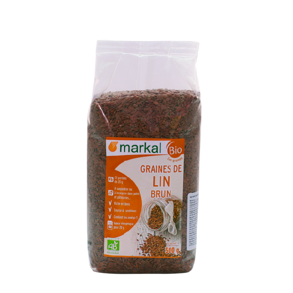 Hạt lanh nâu hữu cơ markal 500g