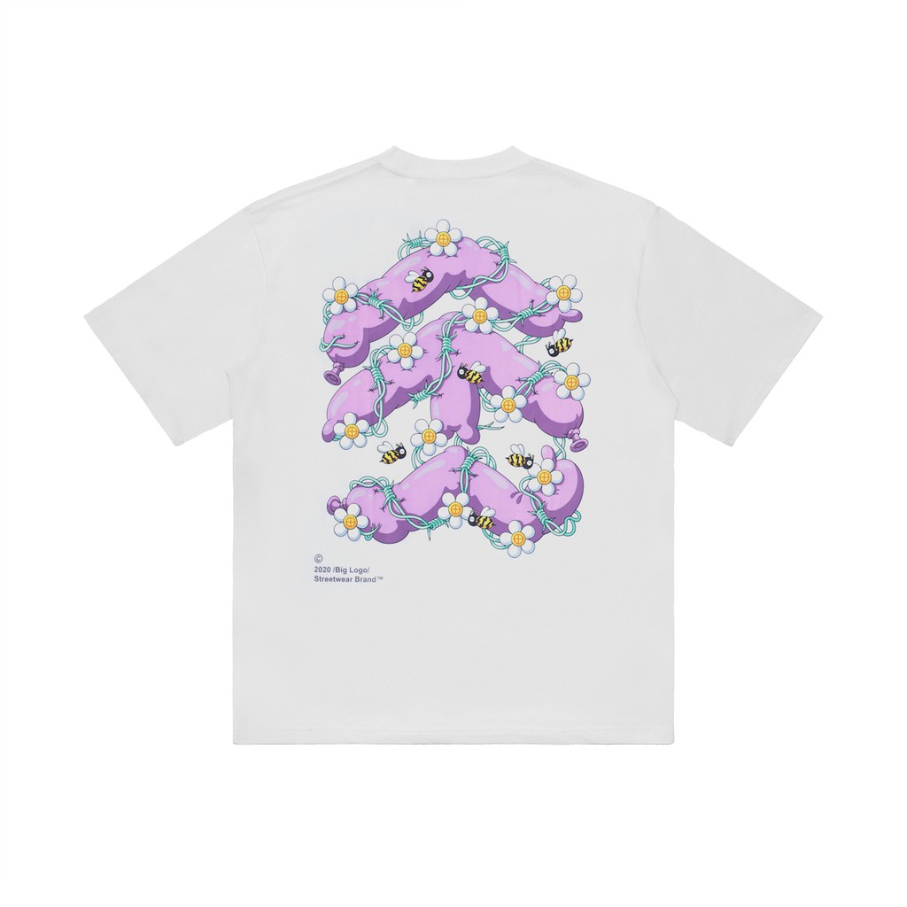 5theway® /wild balloon/ new tee™ in white aka áo thun trắng tay ngắn