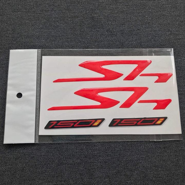 [HCM]TEM CHỮ DÁN XE SH CHỮ NỔI ĐẸP LONG LANH MÀU ĐỎ (CHỮ SH+ 150i)