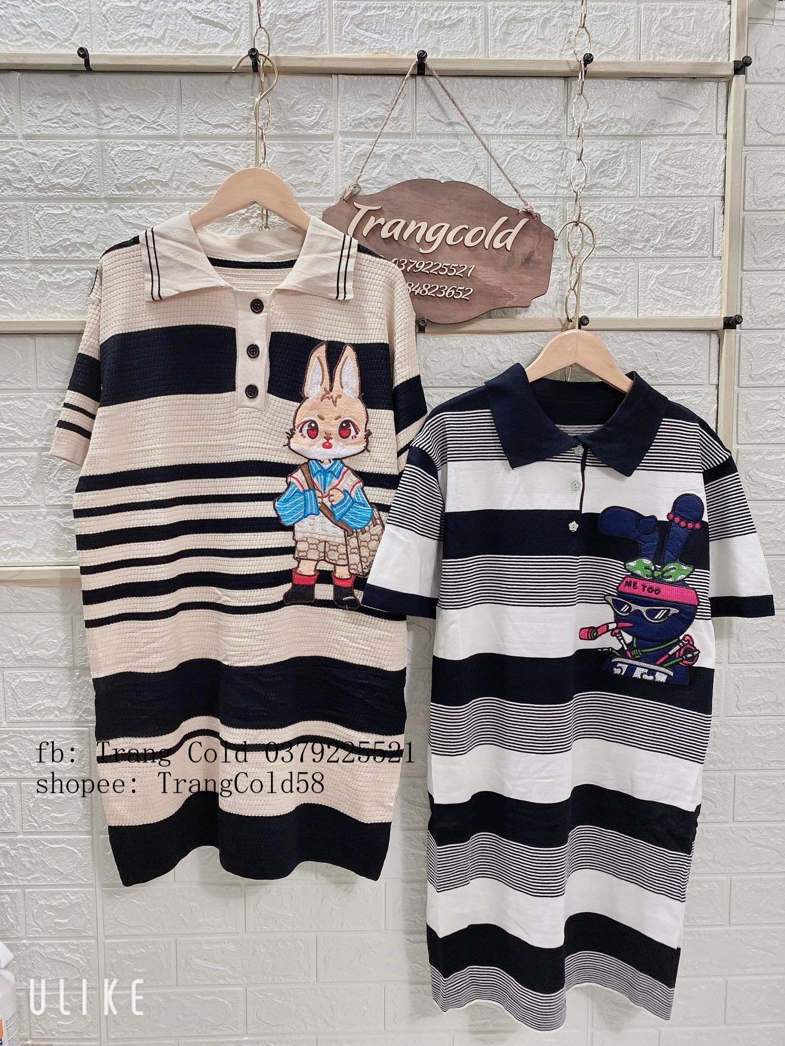 Váy len suông thêu thỏ hàng QC ( ảnh thật shop tự chụp )