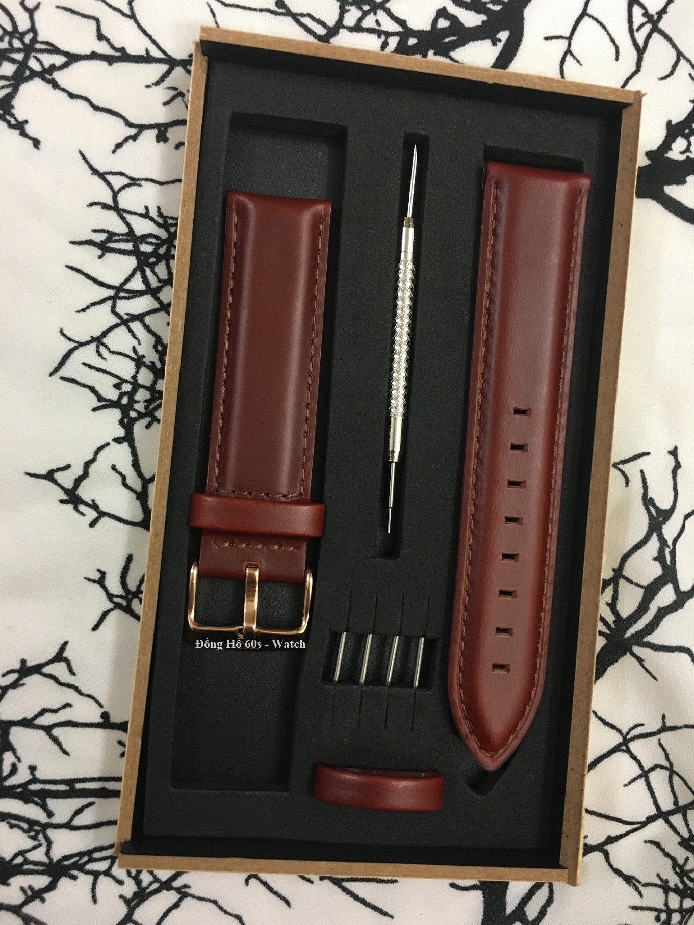 Dây Da Đồng Hồ DW Màu Nâu Đỏ Mawes