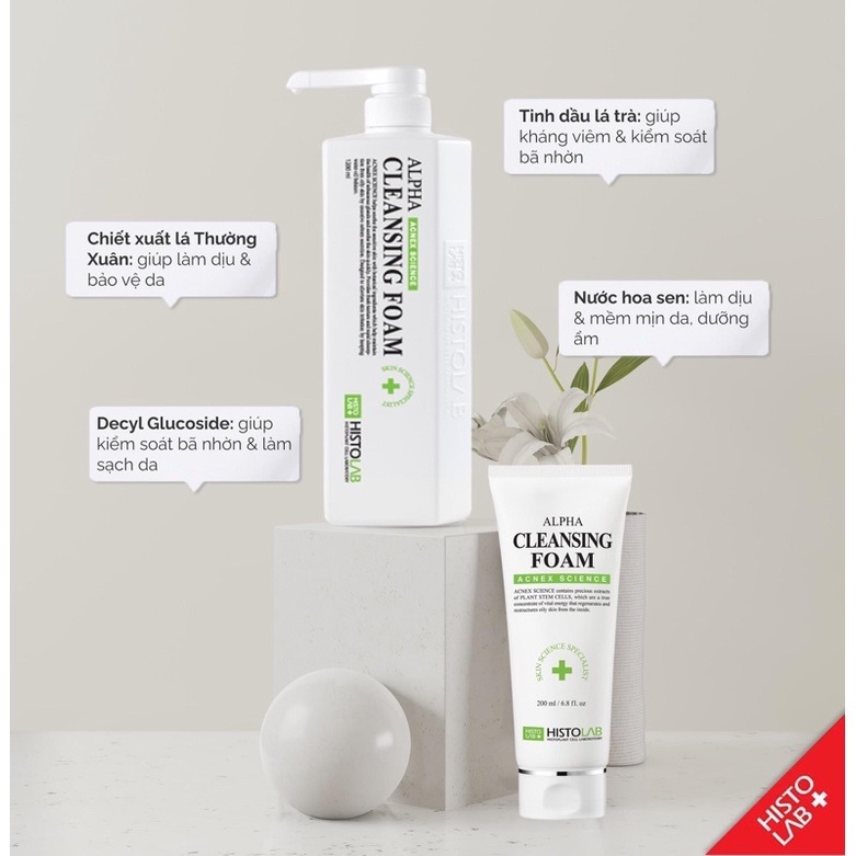 Alpha Cleansing Foam - Sữa rửa mặt cho da dầu, mụn