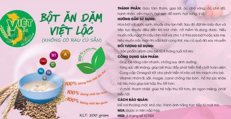 Bột Ăn Dặm Việt Lộc 500g ( Xả kho )