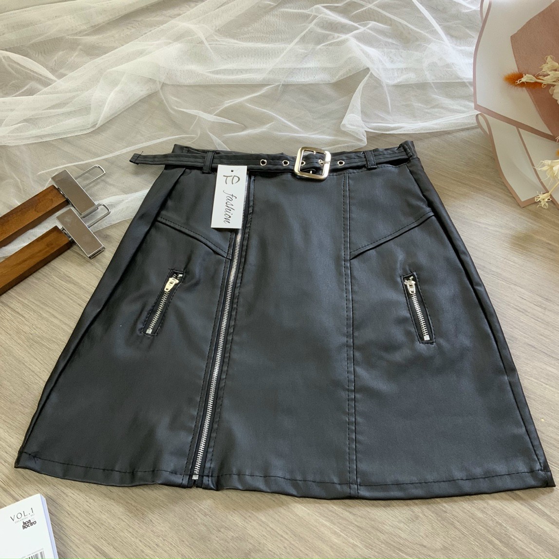 Chân Váy Da,Chân Váy Da 3 Dây Kéo,LY STORE