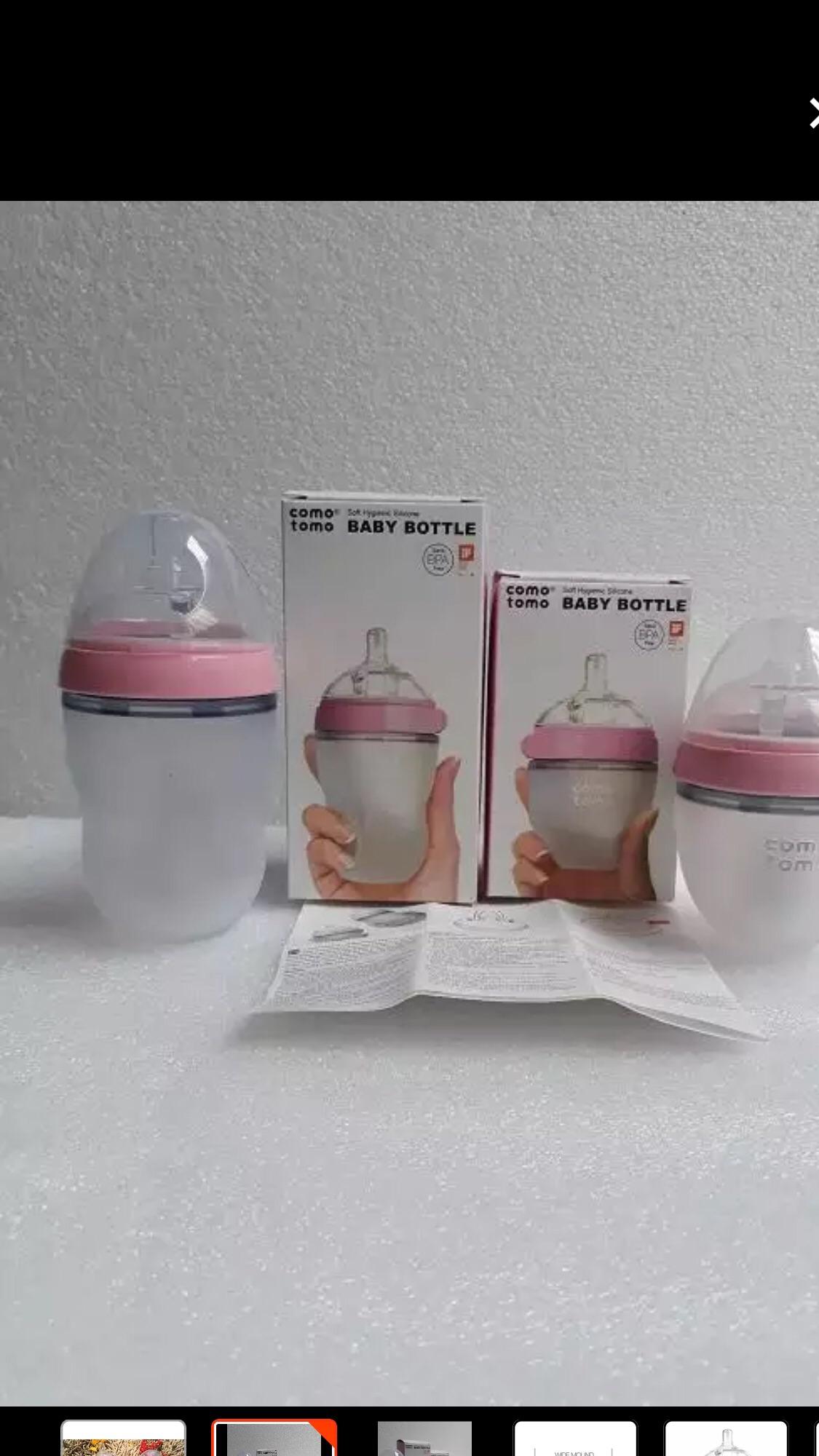 Bình sữa comotomo siêu mềm 250ml màu hồng cho bé