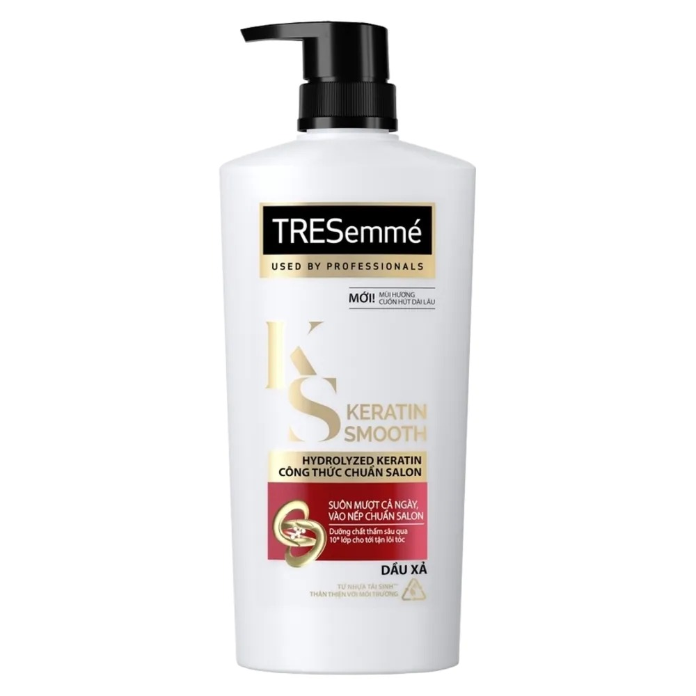 Dầu gội và xả vào nếp suôn mượt tresemmé keratin smooth