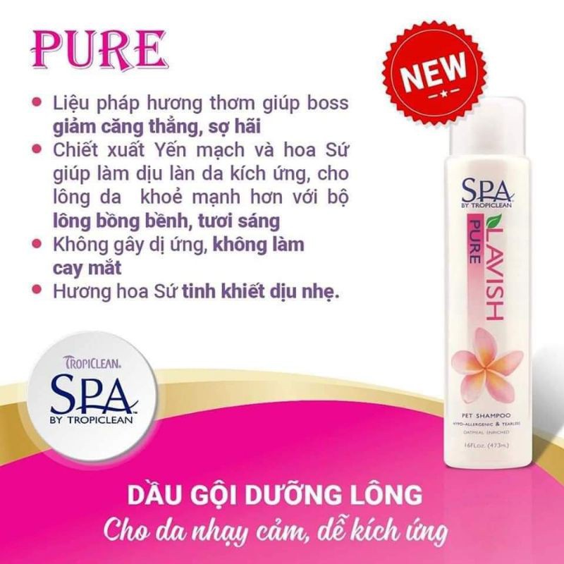 [HCM]Sữa tắm tropiclean cho da nhạy cảm cho cún