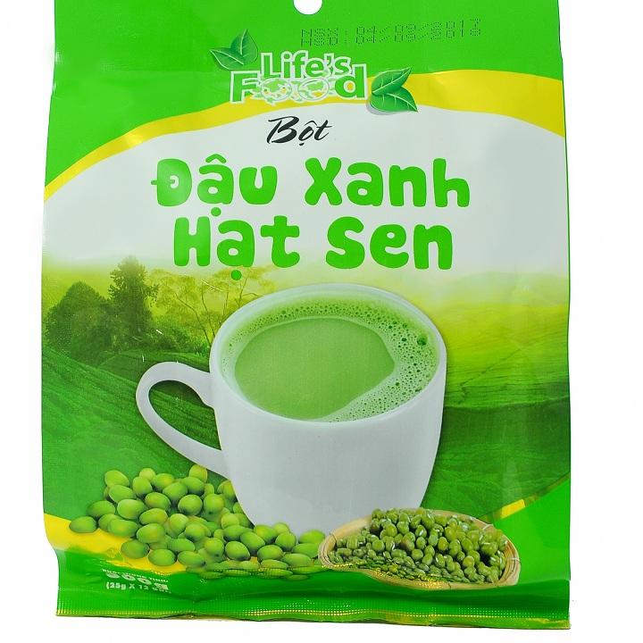 Bột đậu xanh hạt sen uống liền bịch 300g (12 gói)