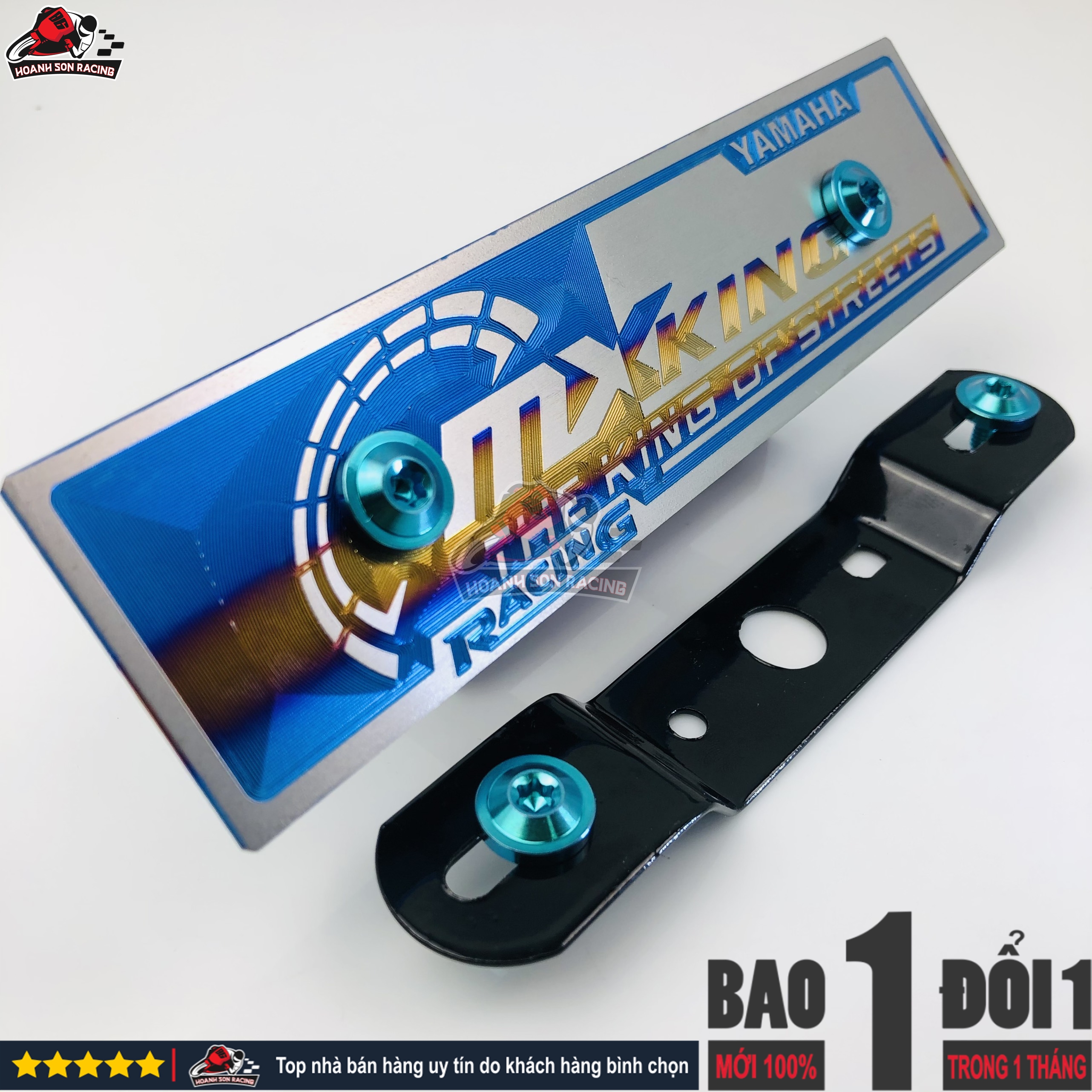 Bảng tên 3D MXKING titan chính hãng tặng pát gắn bảng tên và ốc titan gr5 xanh lục bảo ( hình chụp thực tế) Hoành Sơn Racing