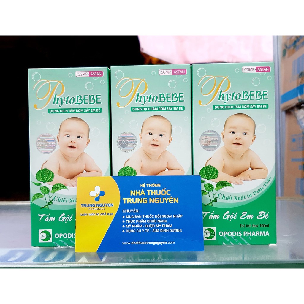 [HCM]Dung dịch tắm rôm sảy em bé Phytobebe 100ml
