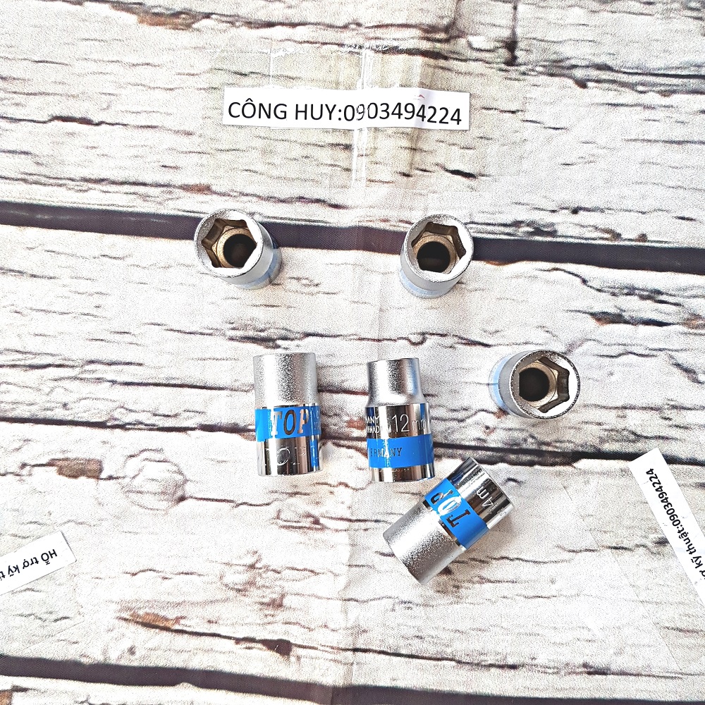 (Bán lẻ)Đầu khẩu tuýp vặn ốc chân 1/2 các cỡ 8-24mm