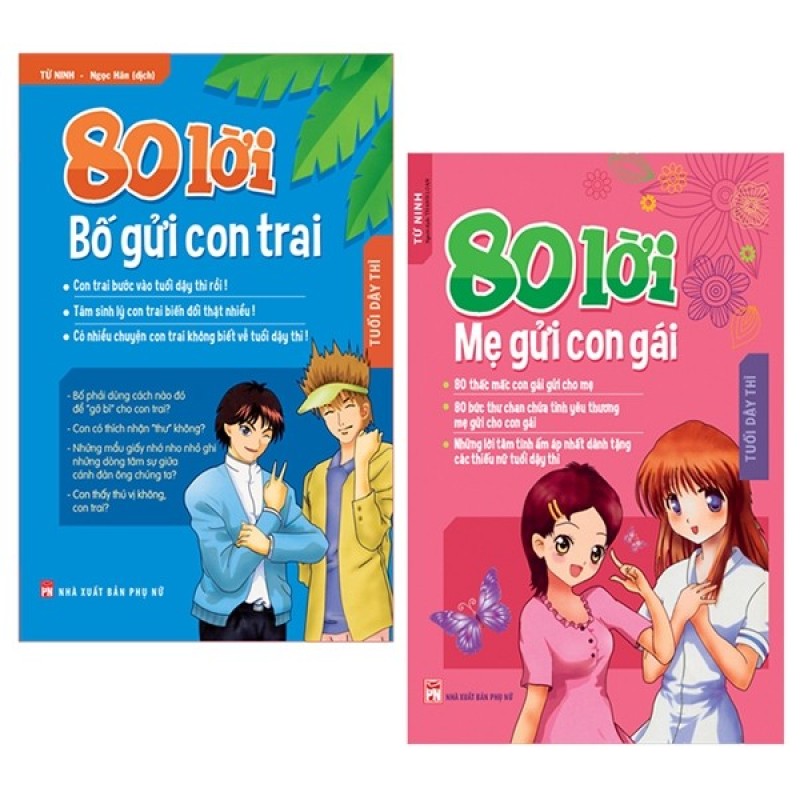 Sách Combo 80 Lời Bố Gửi Con Trai + 80 Lời Mẹ Gửi Con Gái (Bộ 2 Cuốn)