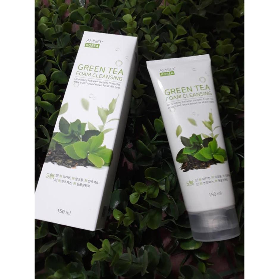 Sữa rửa mặt Amisilk trà xanh 150ML korea