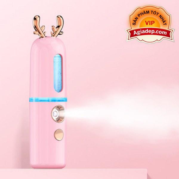 Máy phun sương xông hơi mặt mini - Chăm sóc làn da mịn màng, giảm mụn và tàn nhan (hình con hươu)