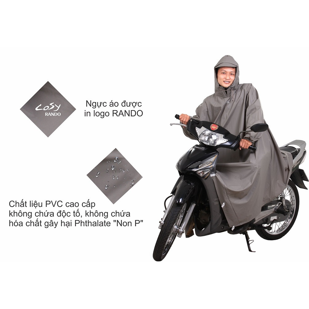 [FreeshipMAX] Áo mưa Rando Poncho Cosy “Không ướt ống quần” APPS-16 (Nhiều màu, Giao màu ngẫu nhiên)