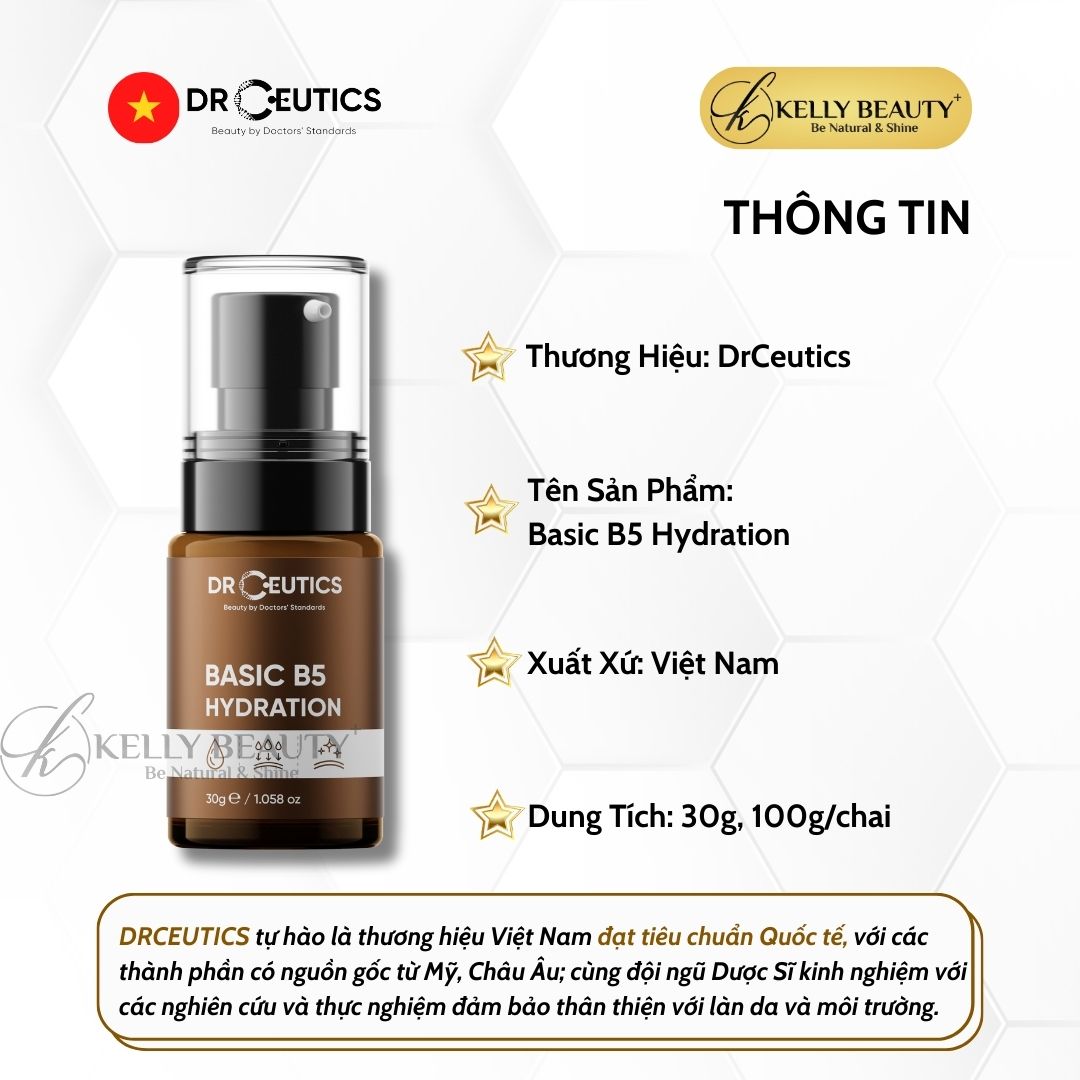 Tinh Chất Dưỡng Ẩm Cho Da Dầu DrCeutics Basic B5 Hydration | Kelly Beauty