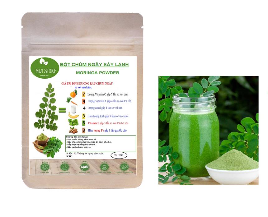(Moringa powder) BỘT CHÙM NGÂY NGUYÊN CHẤT 100GR