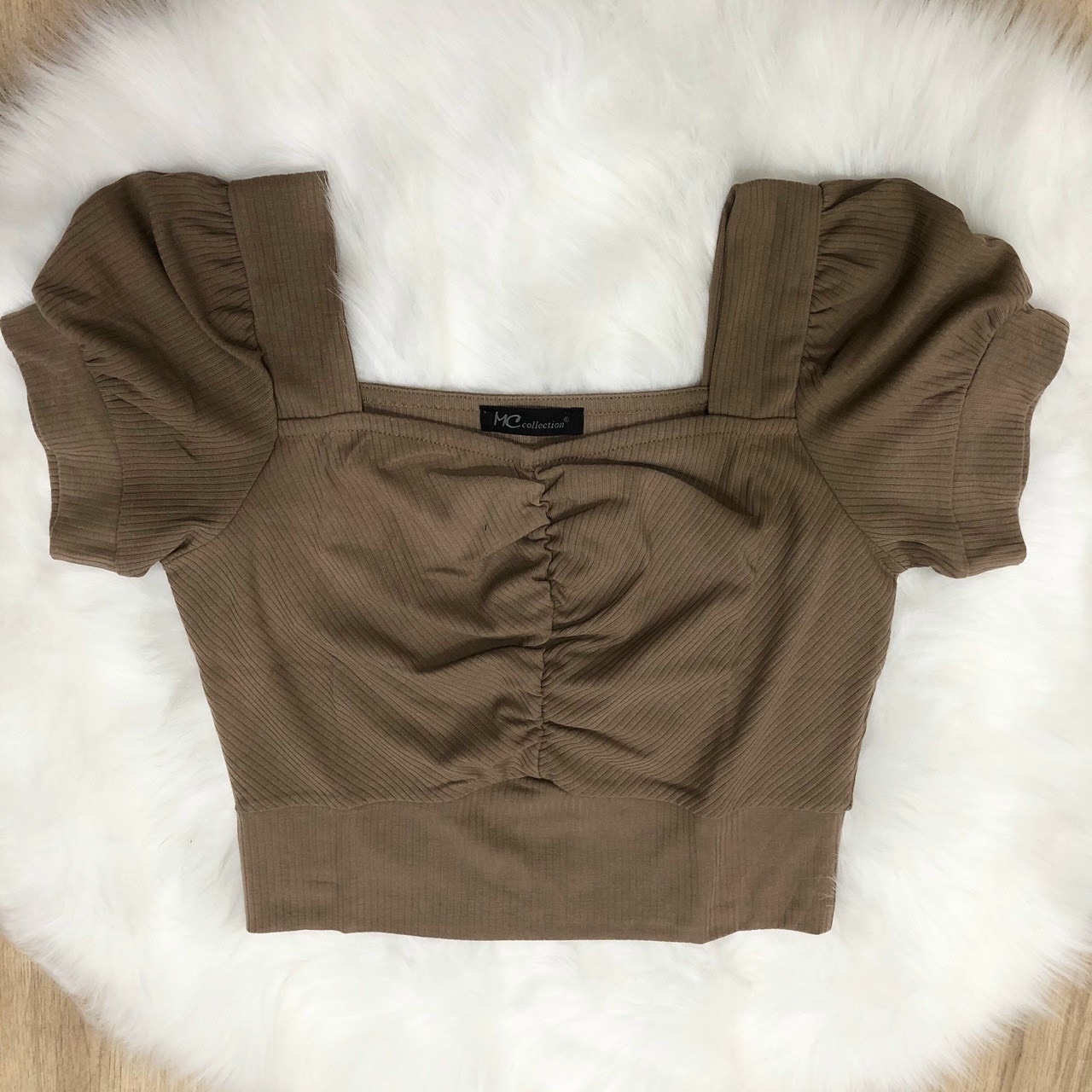 Áo croptop thun tăm cotton