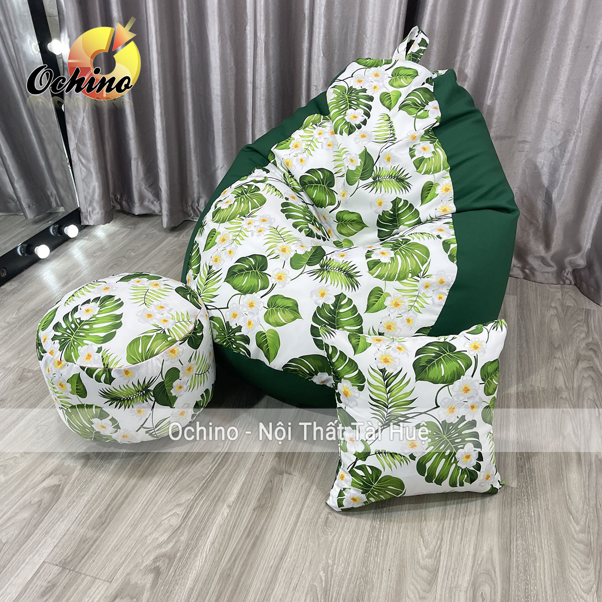 (FREE SHIP) Ghế Lười Hạt Xốp Siêu To Khổng Lồ Size 1M2-90 Gồm 3 Món Phong Cách Hiện Đại (Đã Kèm Hạt Xốp)